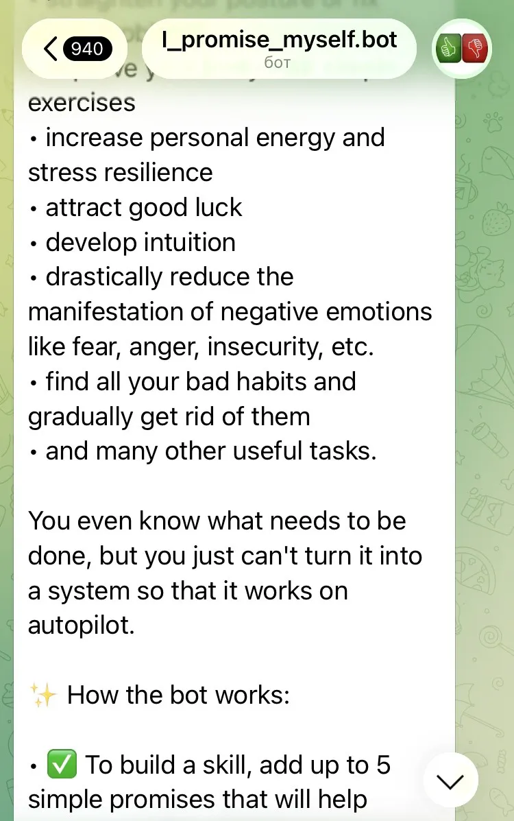 Promise Myself Telegram Bot gallery image