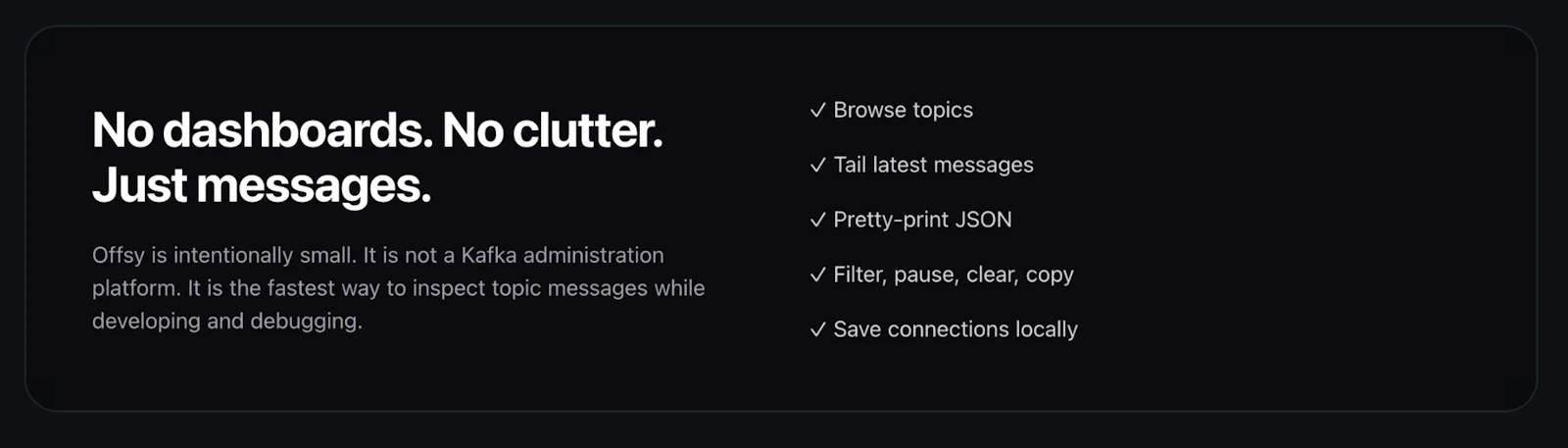 Offsy — Fast Kafka tailing for devs screenshot 3