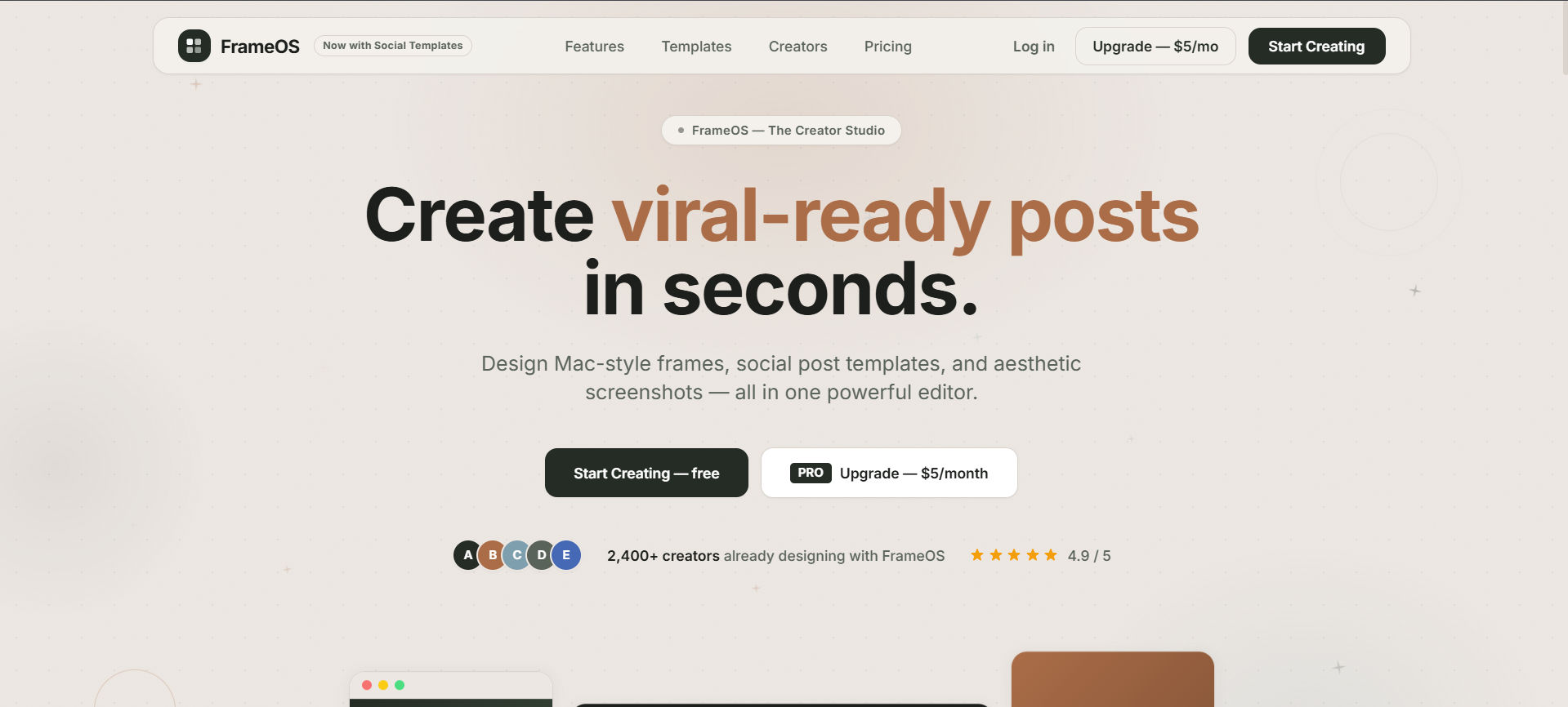 FrameOS - Product Hunt launch logo and brand identity