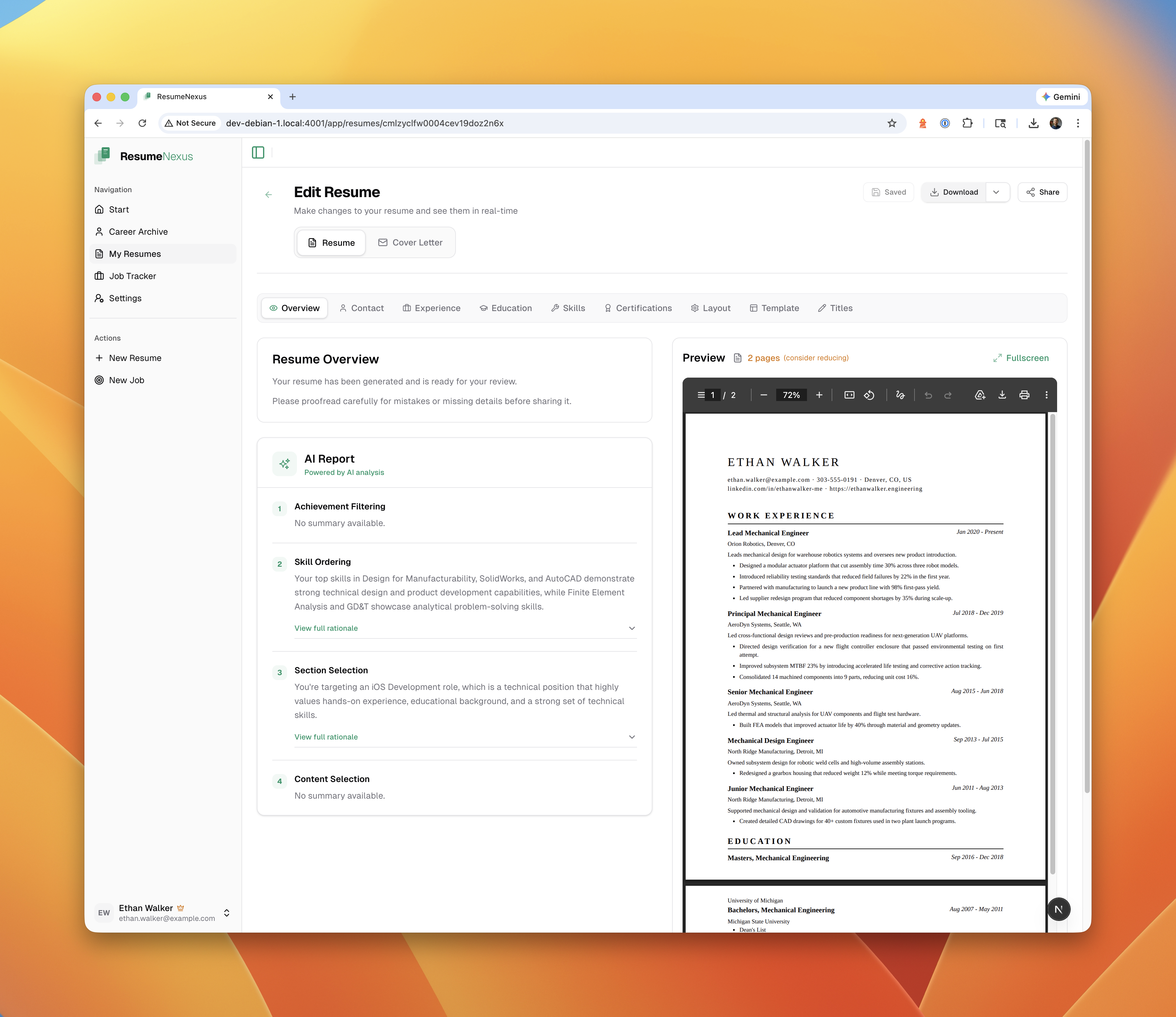 ResumeNexus - Screenshot 4 showing product features and functionality