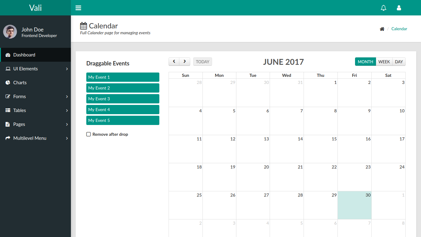 Vali - Free Bootstrap 4 Admin Template gallery image