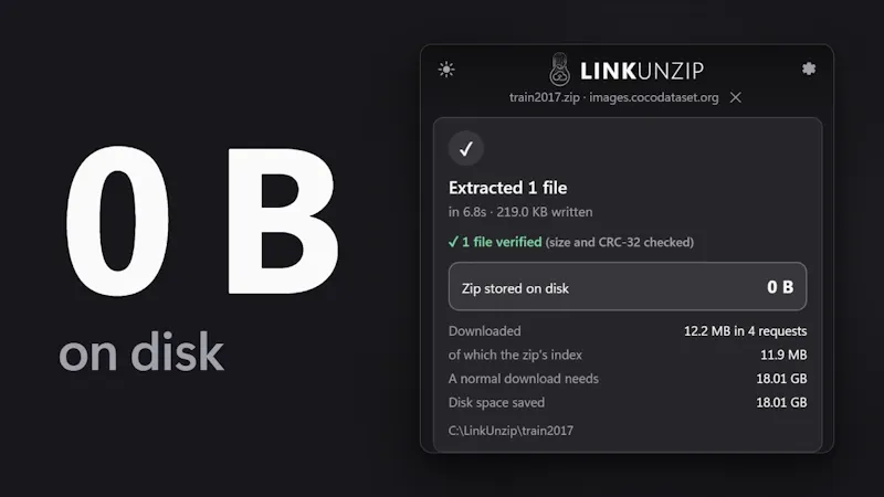 LinkUnzip screenshot 1 (video preview)