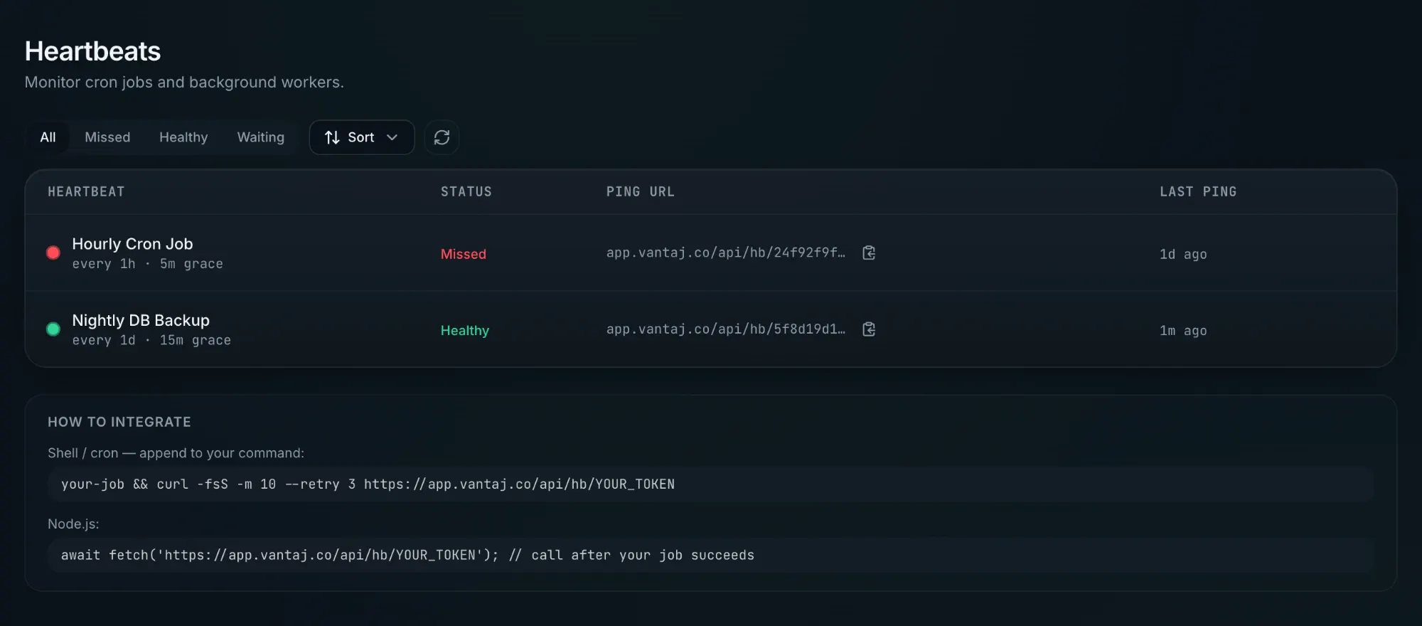 Vantaj Uptime New Features (MCP & more) 截图 5