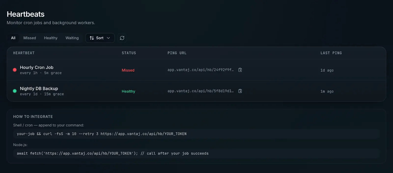 Vantaj Uptime New Features (MCP & more) screenshot 5