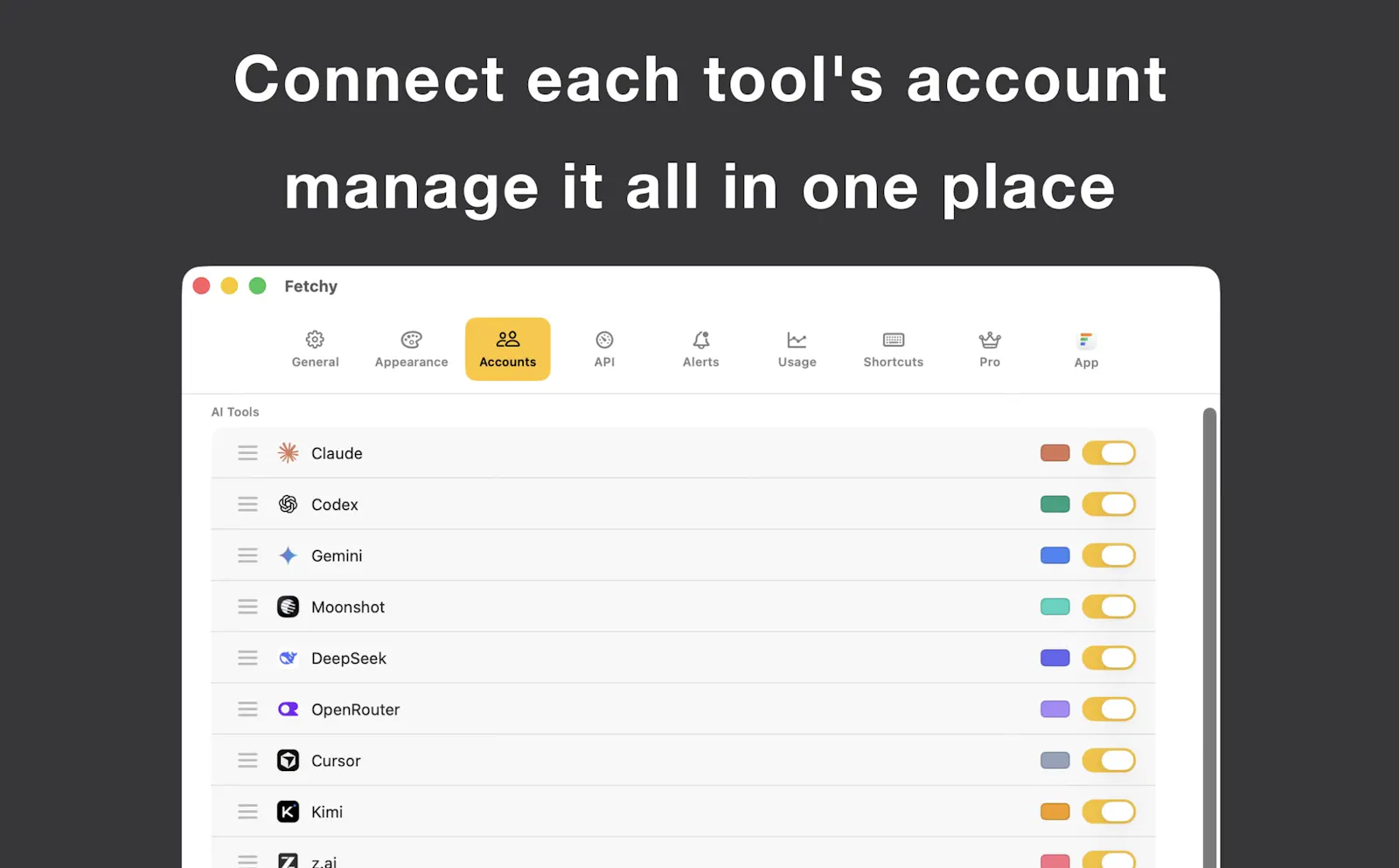 Fetchy: AI Usage Menu Bar screenshot 5