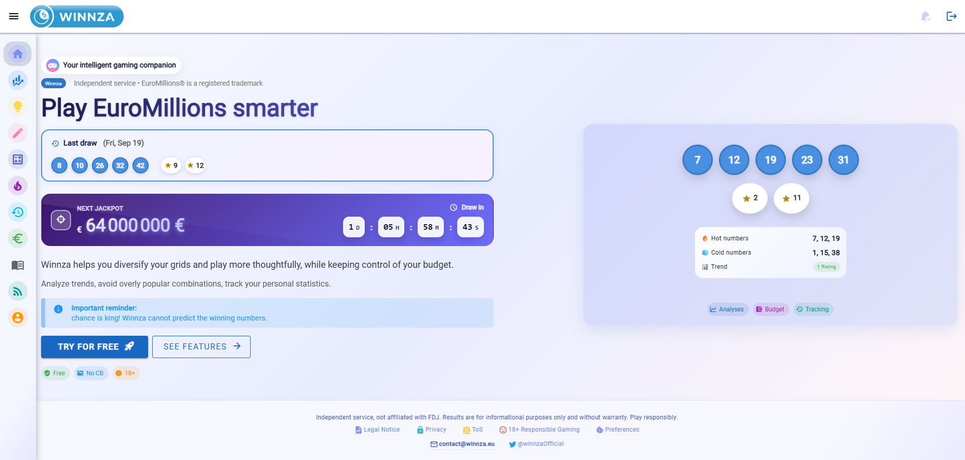 Winnza — EuroMillions screenshot 2