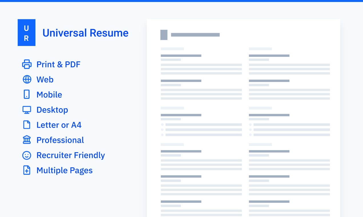 Universal Resume Template gallery image