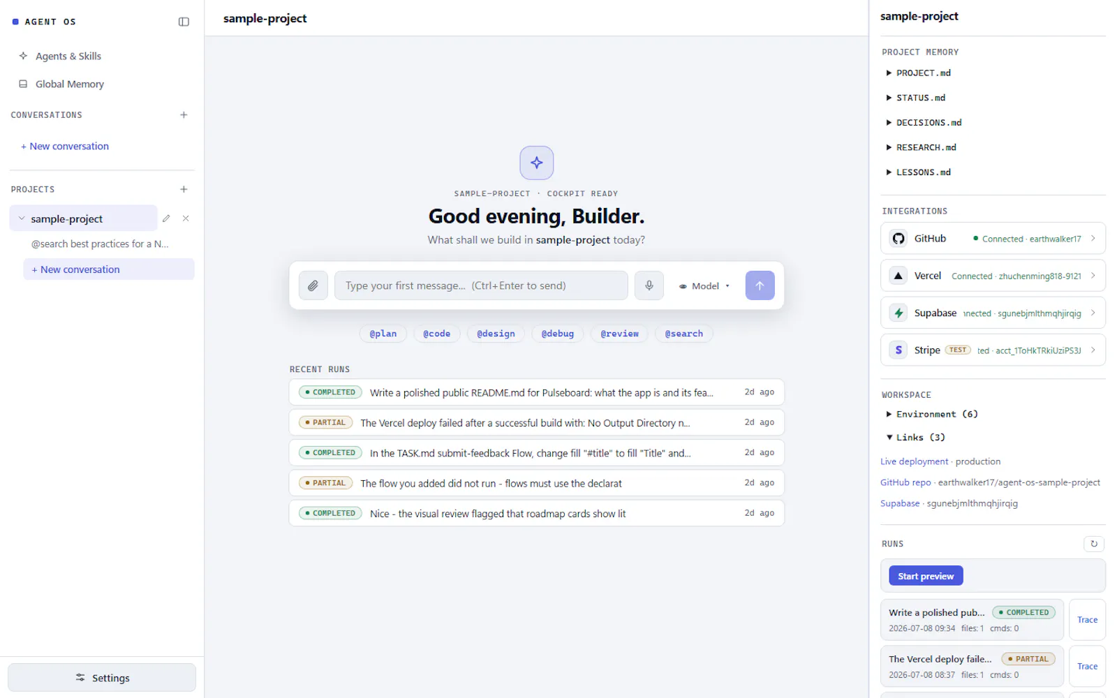 Agent OS screenshot 3