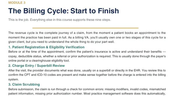 Medical Billing VA Course Workbook gallery image