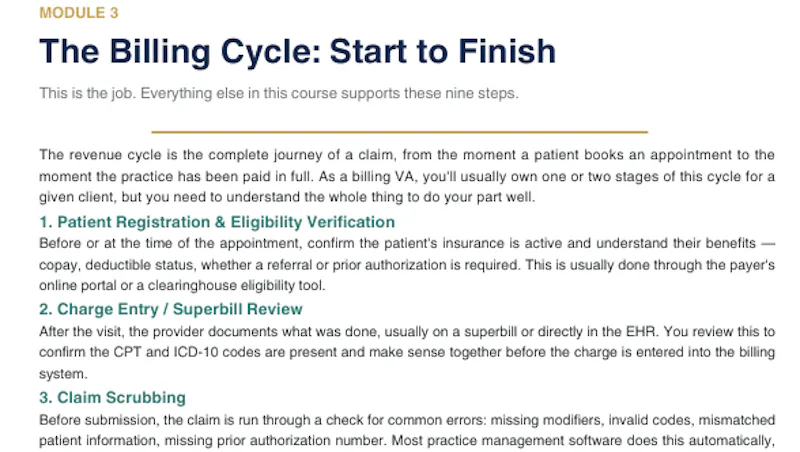 Medical Billing VA Course Workbook screenshot 4