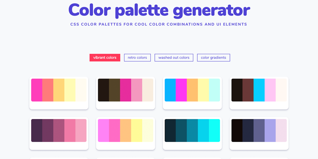 Color Palette Generator - Quick and easy CSS color palettes for