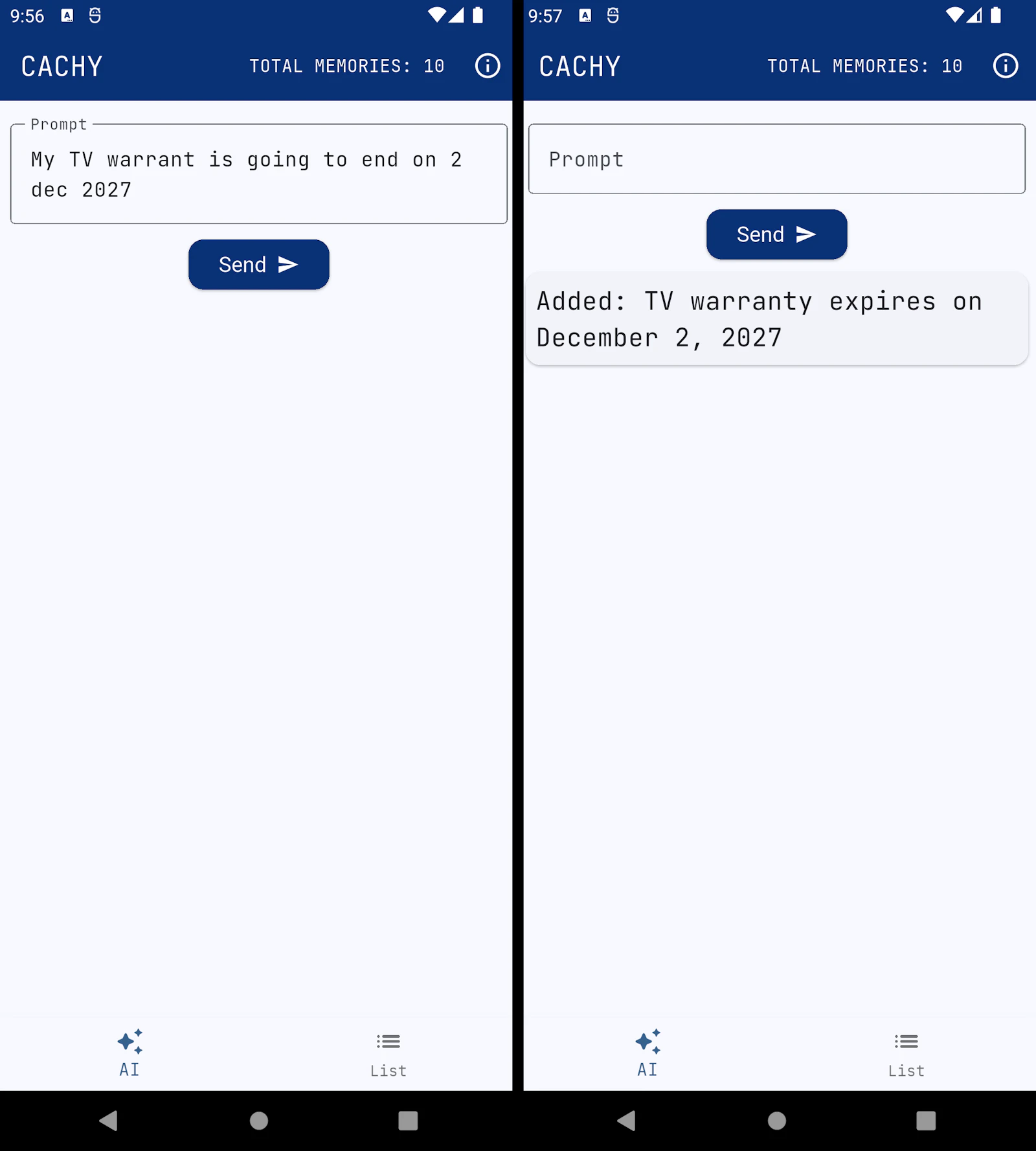 Cachy screenshot 1
