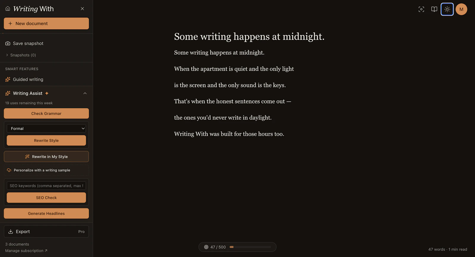 Writing With - Just you and a blank page screenshot 5