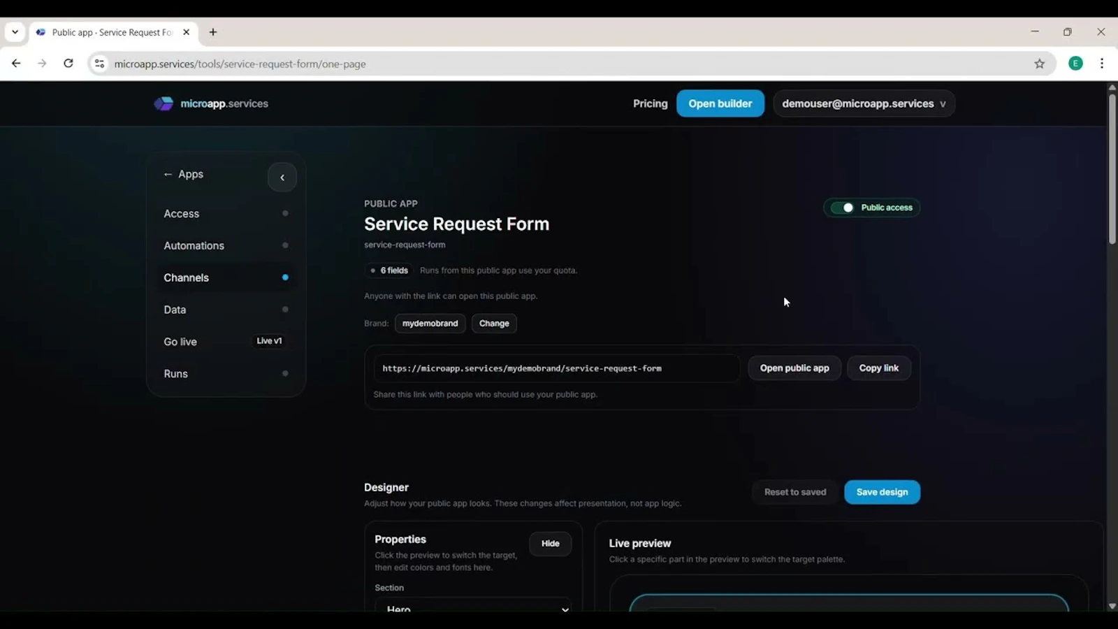 microapp.services screenshot 1 (video preview)