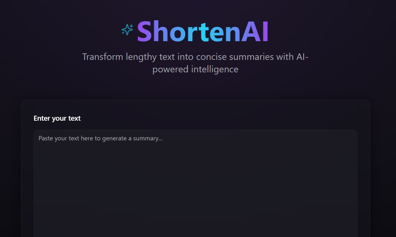 Mídia 1 de Encurtar AI - Compartilhamento do AI Text Summarizer por meio de link exclusivo