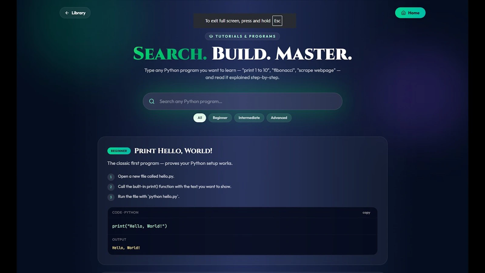 Pynexa — Master Python, Beautifully screenshot 1 (video preview)