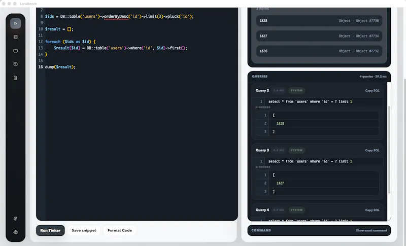 LaraBench screenshot 1