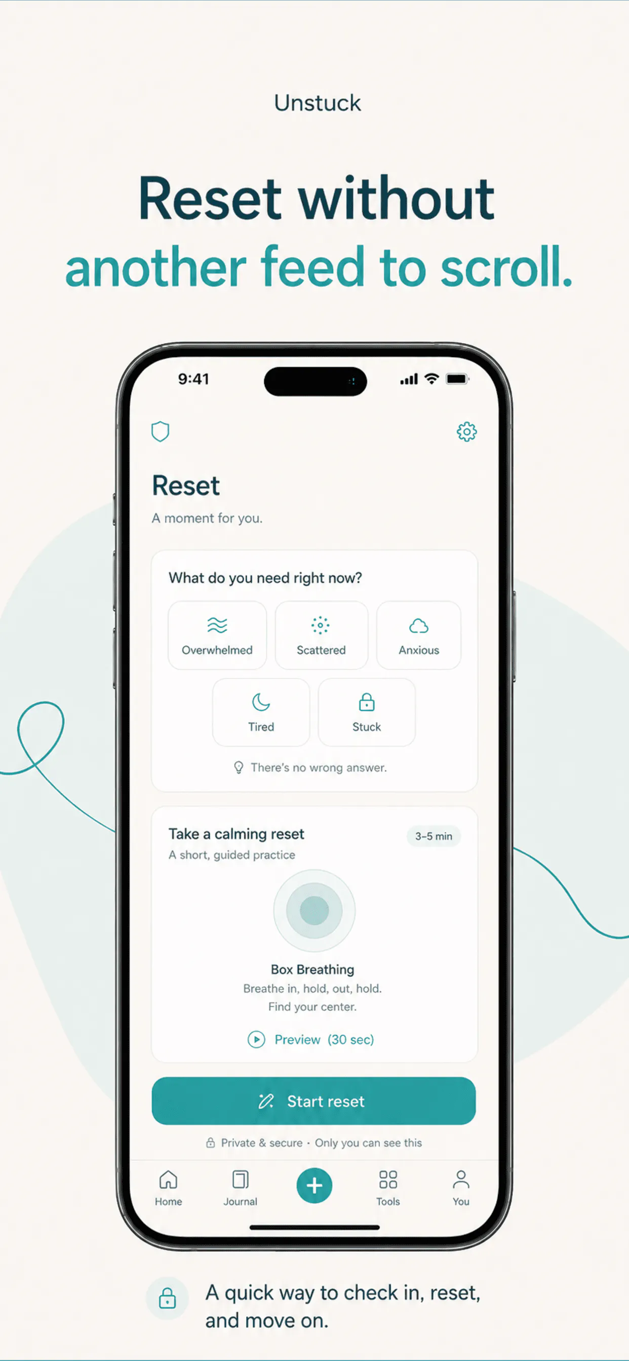 Unstuck: Private Mental Reset App gallery image