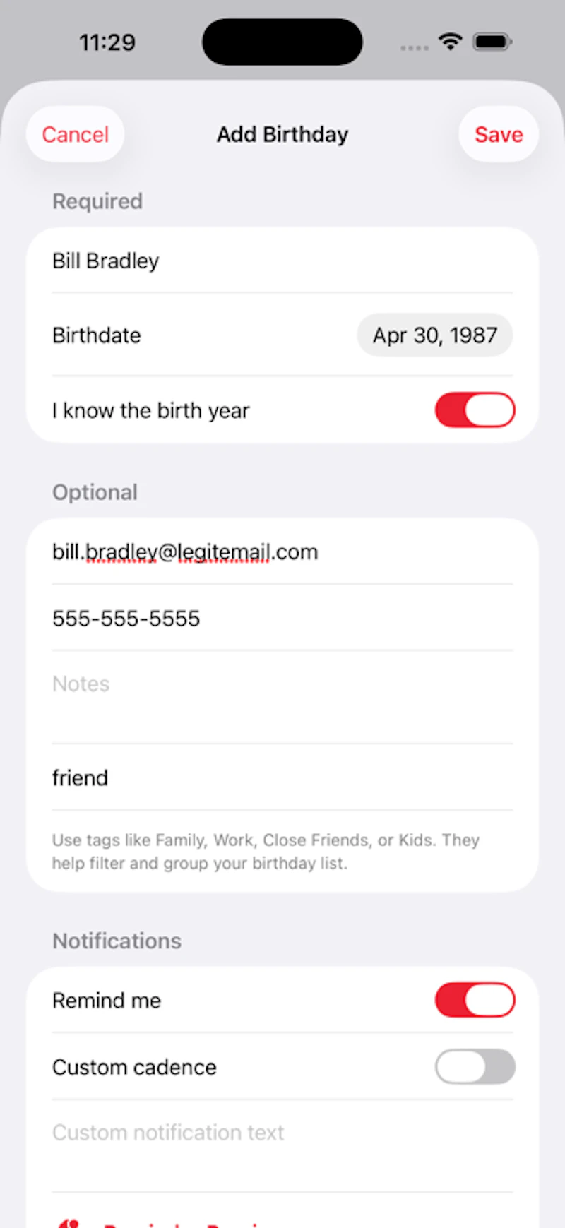 Any Many More: Birthday Alerts screenshot 2