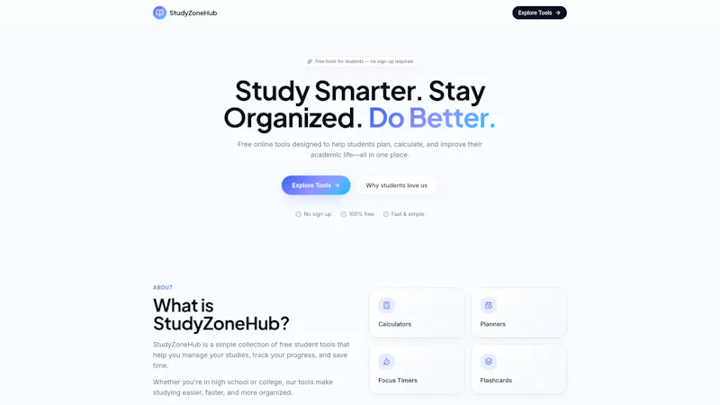 StudyZoneHub screenshot 1