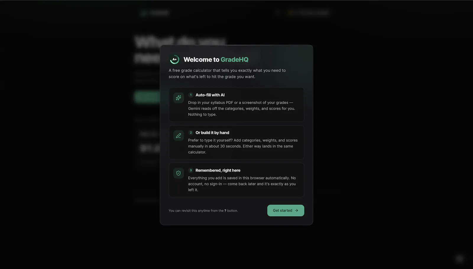 GradeHQ — What do you need on the final? screenshot 2