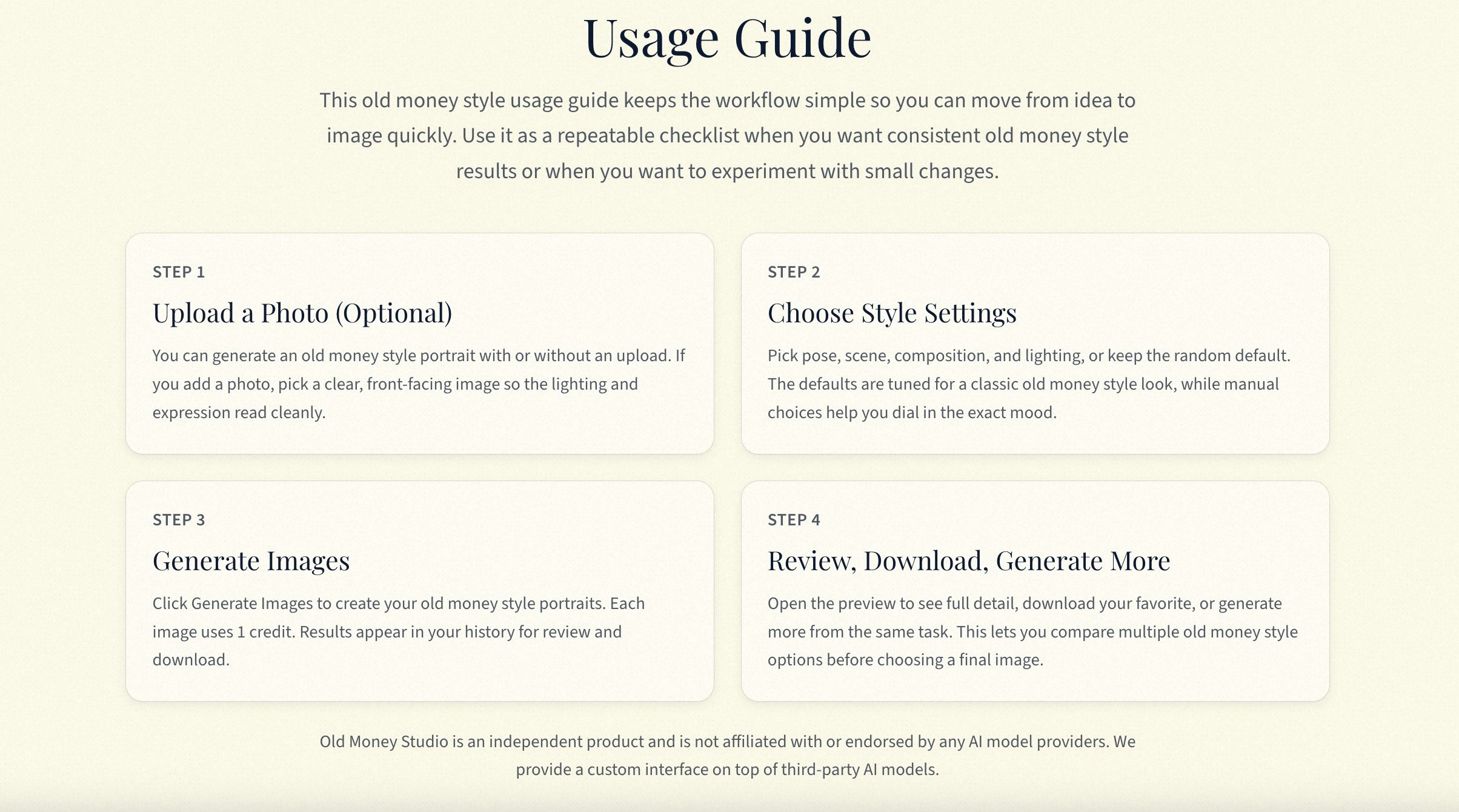 Old Money Studio - Screenshot 3 showing product features and functionality