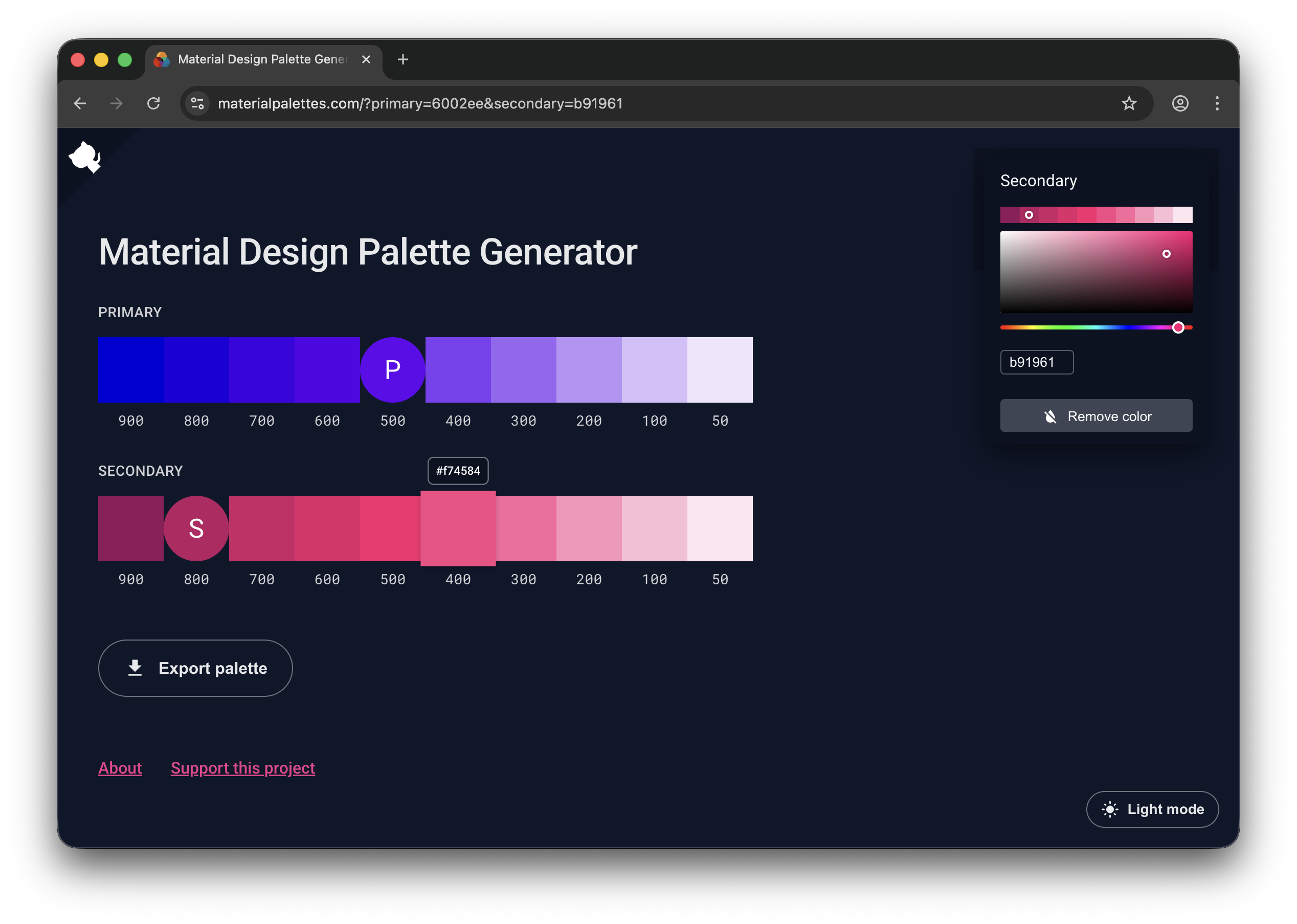 Material Design Palette Generator gallery image