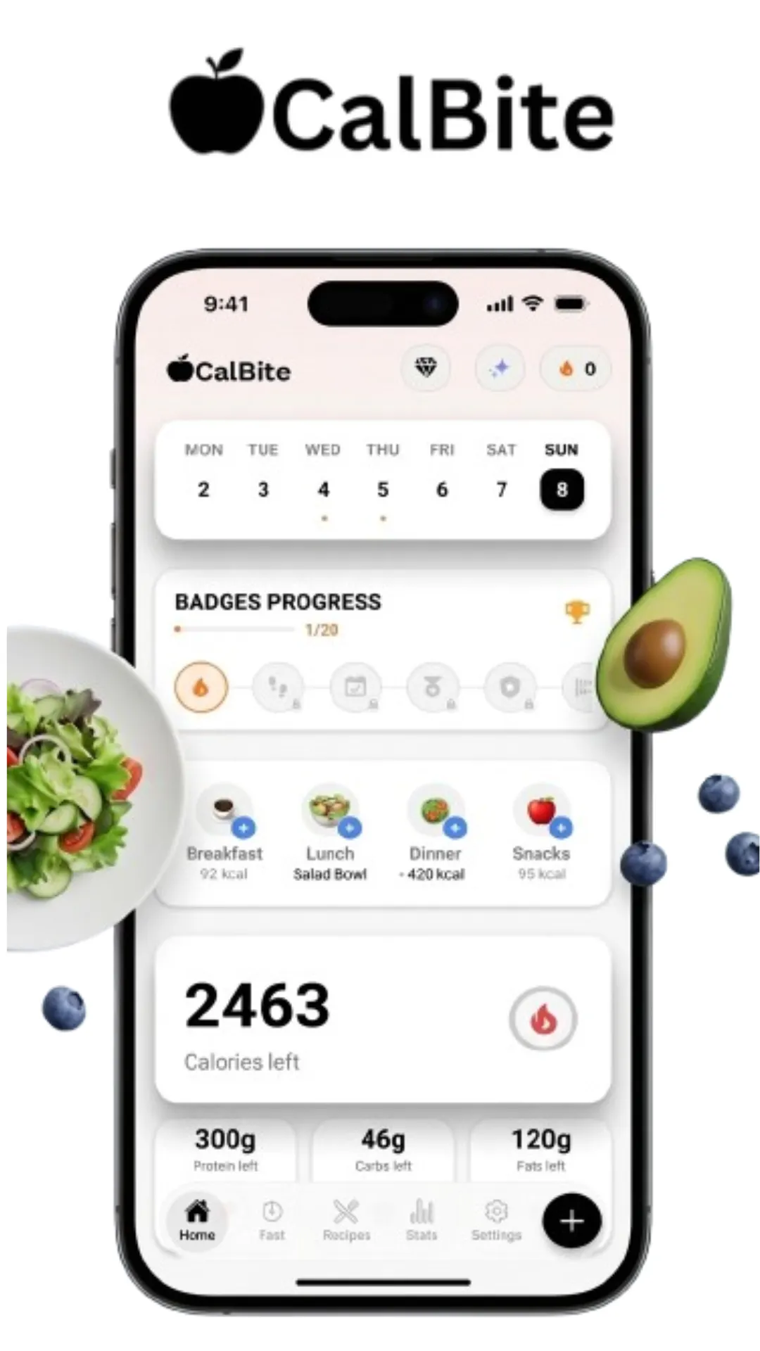 CalBite - AI Calorie Tracker 제품 배너