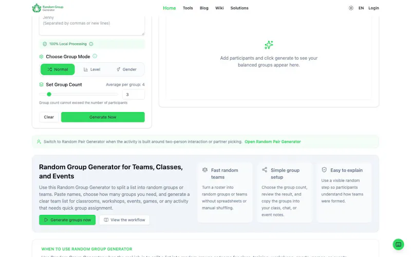 Random Group Generator screenshot 1