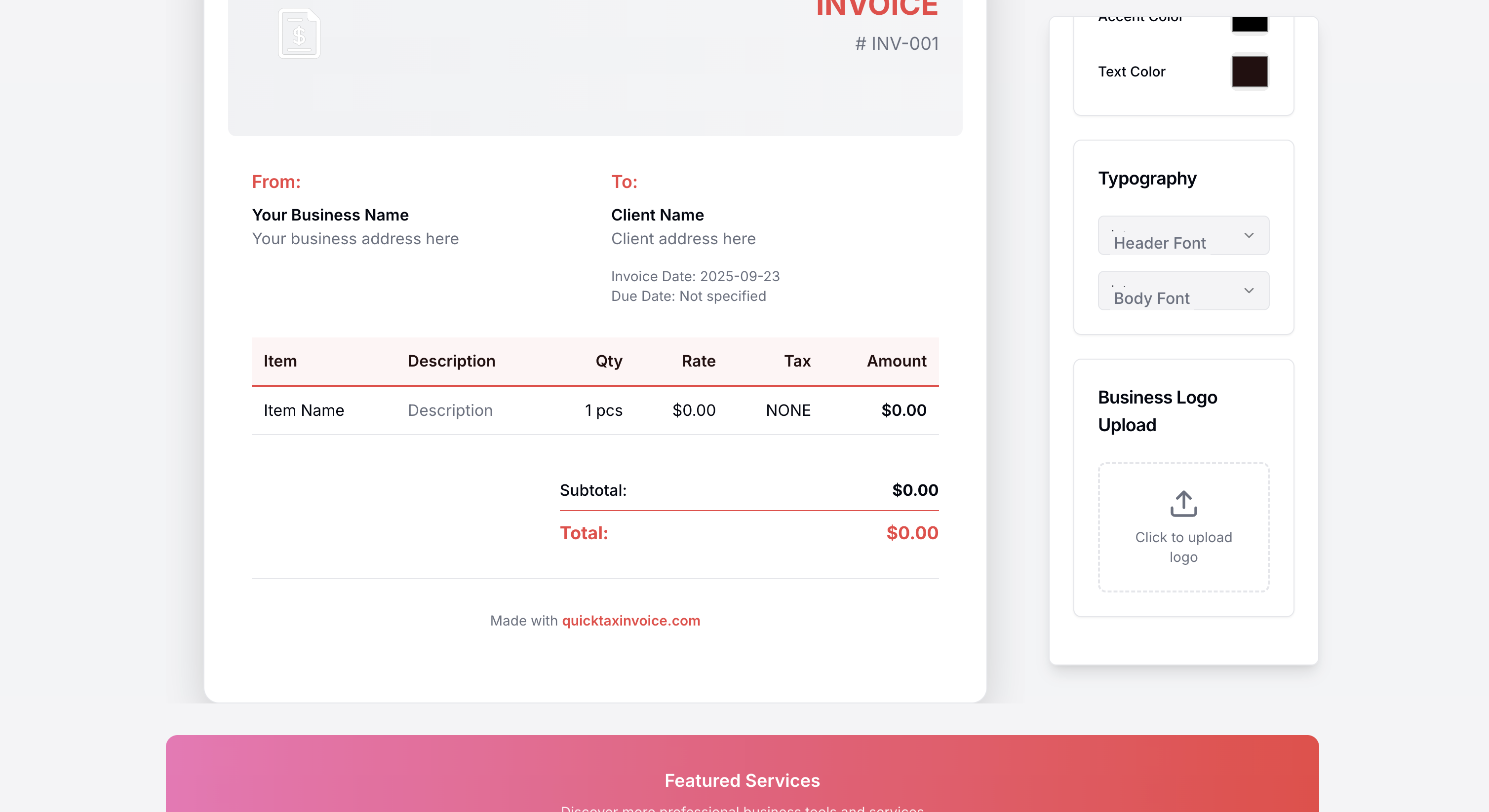 Média Quicktaxinvoice - Créer des factures de TPS / TVA en ligne 3