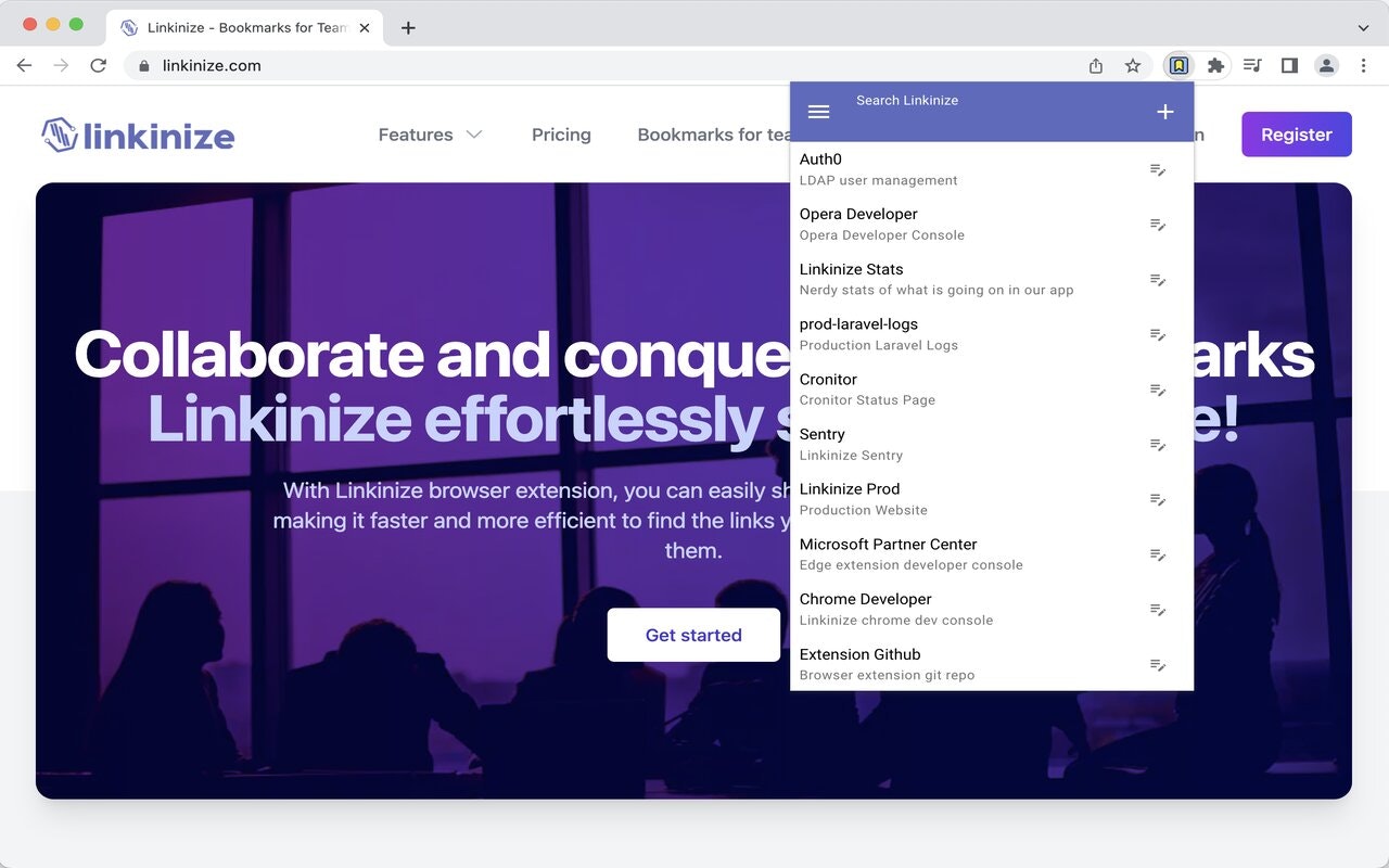 startuptile Linkinize-The ultimate bookmark manager for teams