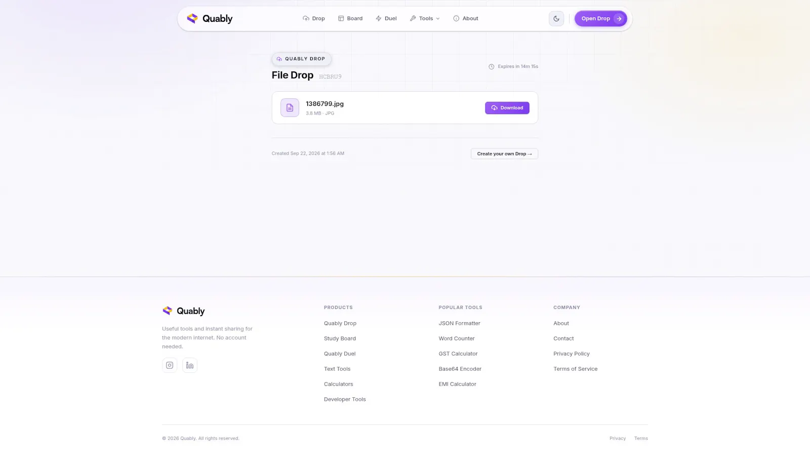 Quably Drop — Share Files Without Signup screenshot 3