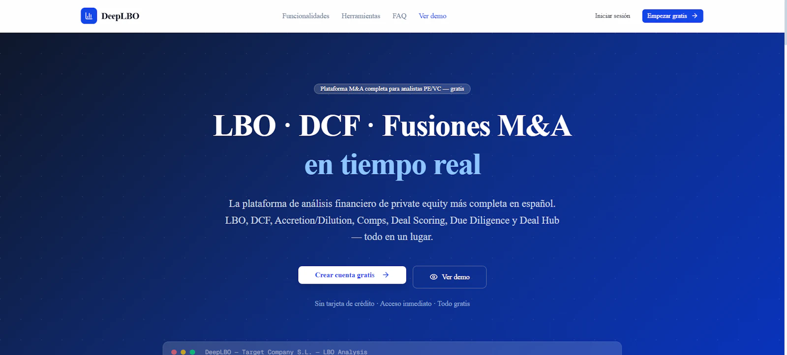 DeepLBO — Professional LBO Analysis screenshot 1