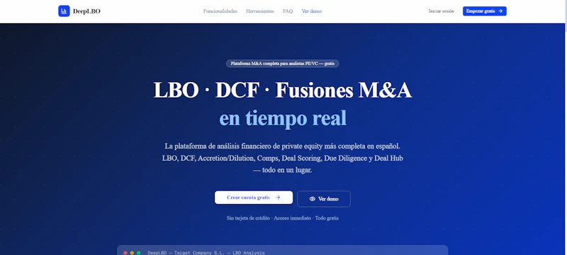 DeepLBO — Professional LBO Analysis screenshot 1