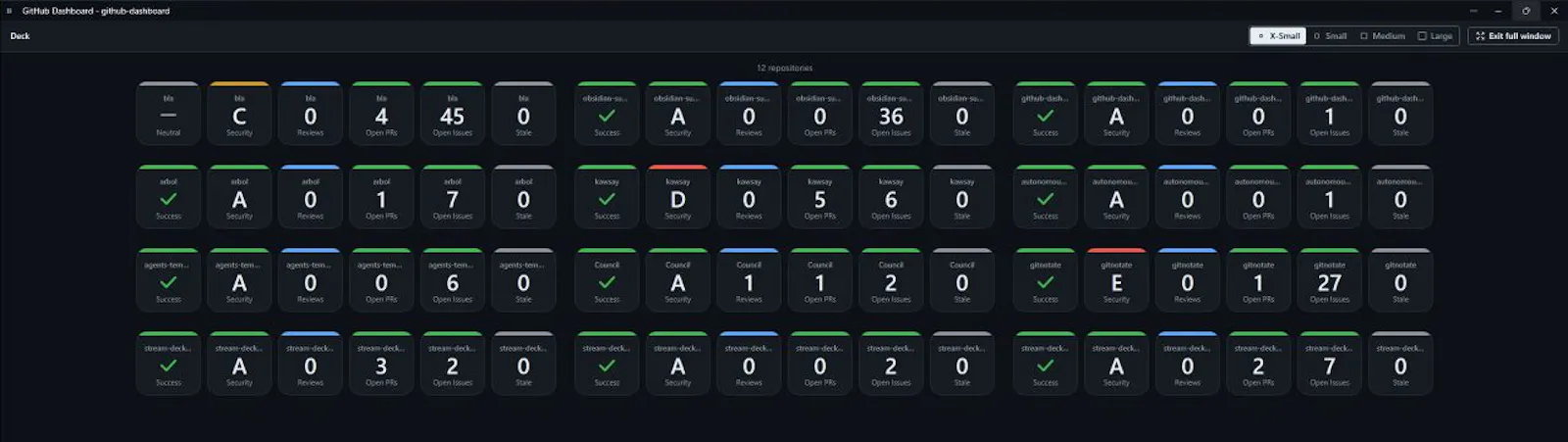 GitHub Dashboard screenshot 1