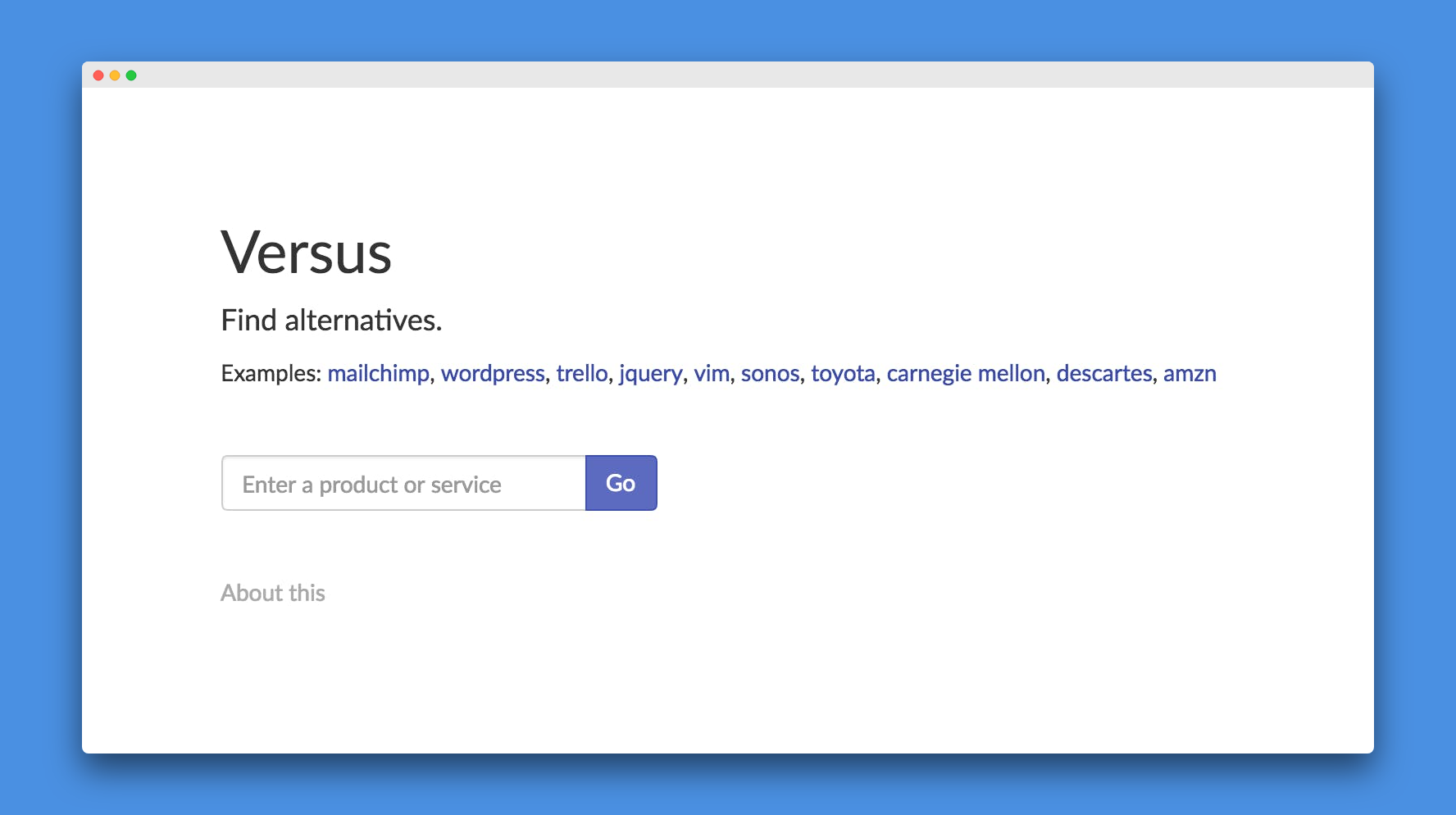 Versus gallery image