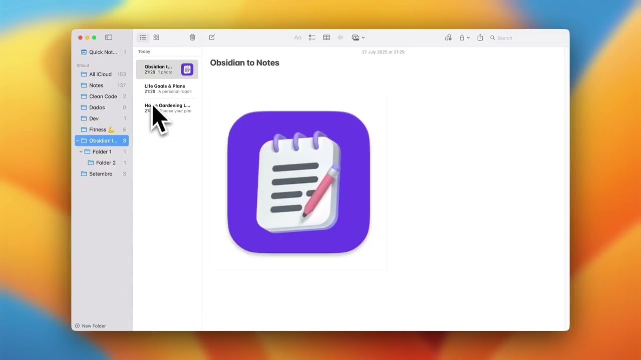 Obsidian to Notes gallery image