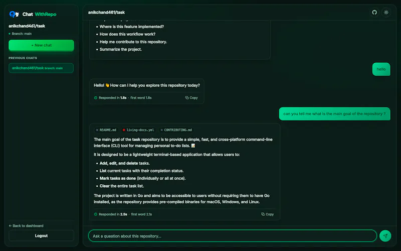 ChatWithRepo screenshot 1
