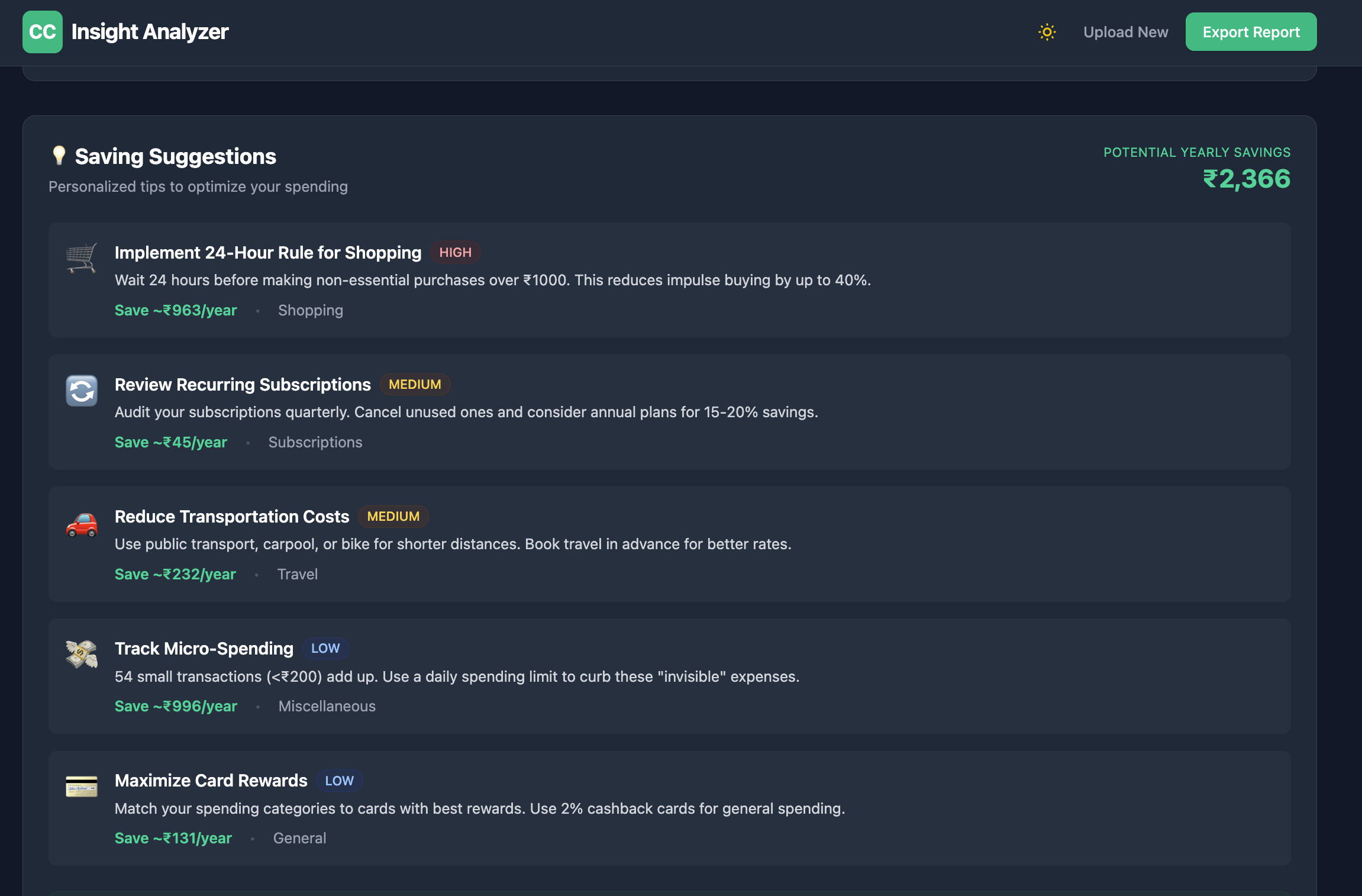 Credit Card Insight Analyzer gallery image