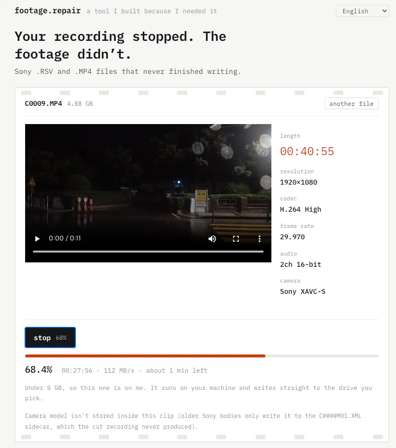 footage.repair gallery image