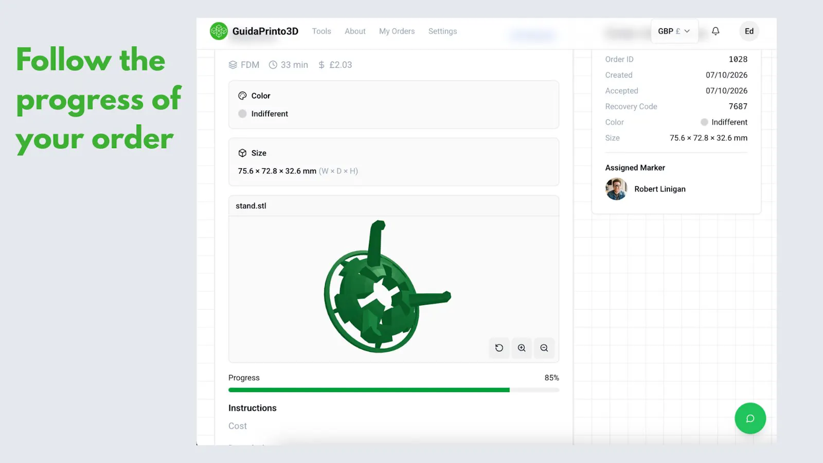Guidaprinto3D-Print 3D objects locally screenshot 5