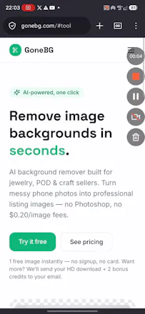 GoneBG - Etsy image backgroud remover gallery image