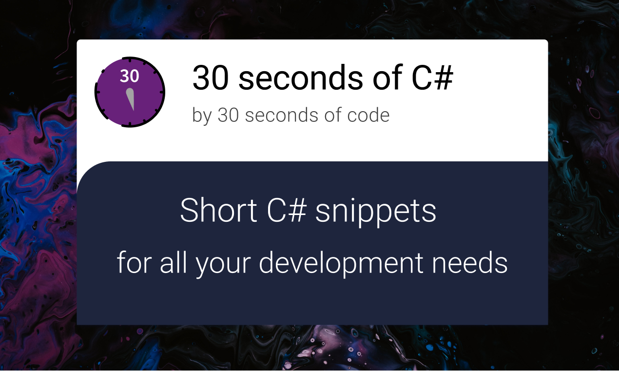 30 seconds of C# gallery image