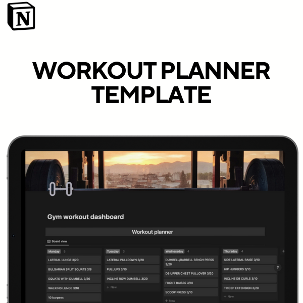 Notion workout planner template
