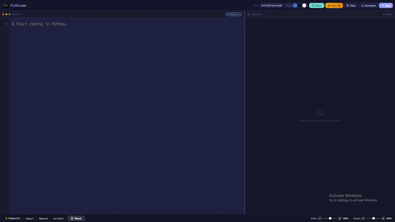 PythCode screenshot 1