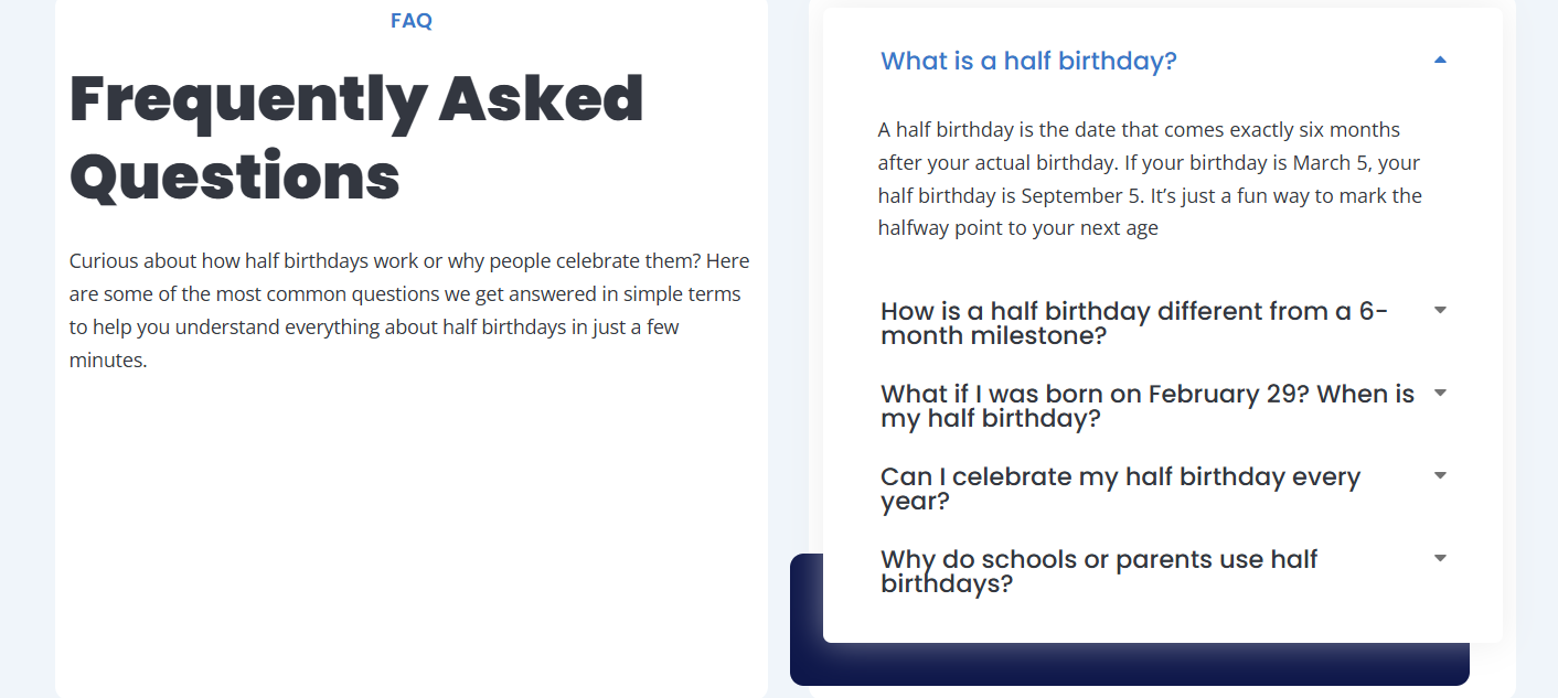 Half Birthday Calculator gallery image