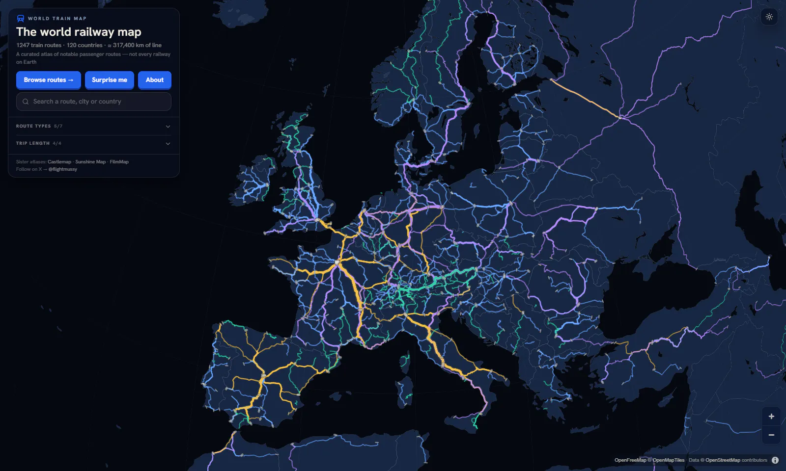 World Train Map gallery image