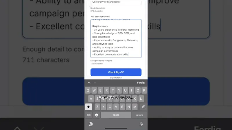 CVJobMatch screenshot 1 (video preview)
