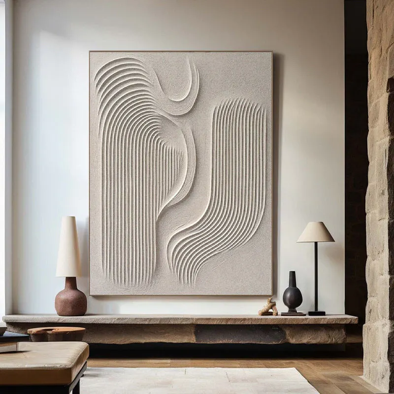 Beige Minimalist Abstract Painting