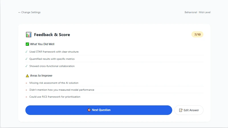 AI PM Interview Copilot screenshot 2